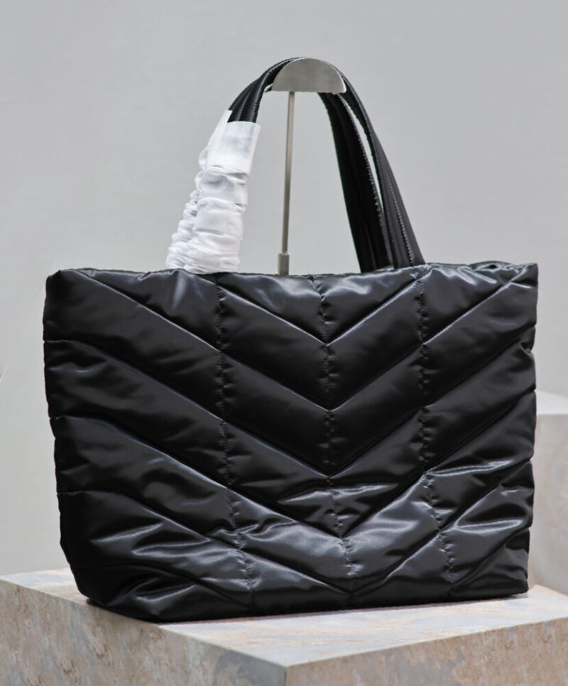 Saint Laurent Puffer Tote In Econyl Black